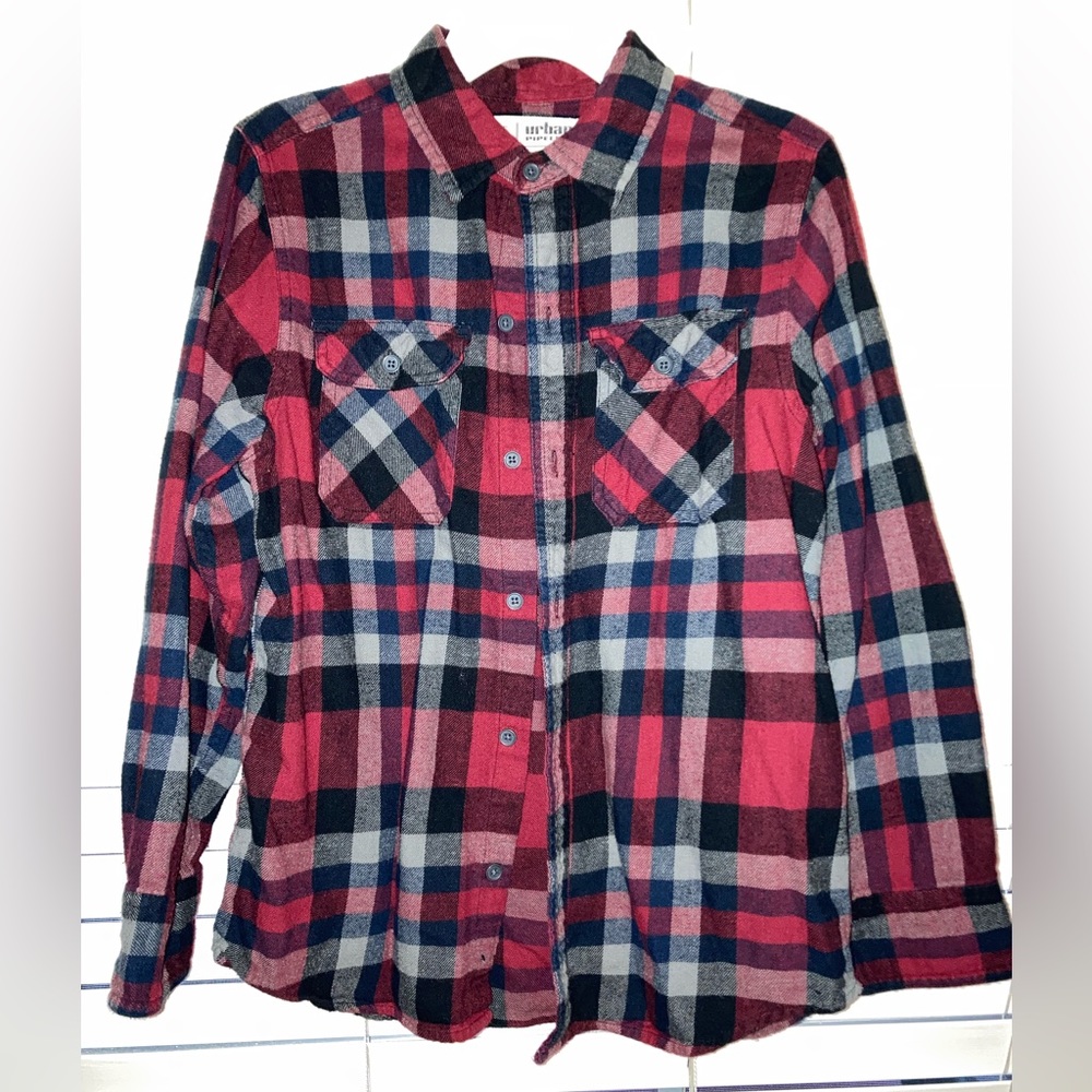 Boys Size Medium Plaid Flannel Shirts